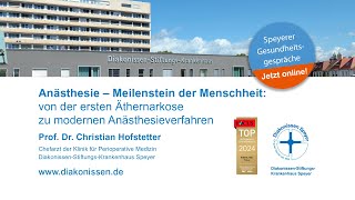 Livestream Speyerer Gesundheitsgespräche Anästhesie – Meilenstein der Menschheit [upl. by Haliek]