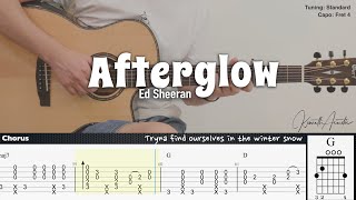 Afterglow  Ed Sheeran  Fingerstyle Guitar  TAB  Chords  Lyrics [upl. by Cusick]