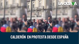 FELIPE CALDERÓN REAPARECE en ESPAÑA en PROTESTA a FAVOR de CANDIDATA VENEZOLANA [upl. by Wallache373]