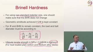 Lecture 15  Mechanical Properties Hardness Test [upl. by Krakow]