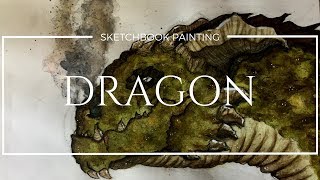 Watercolor Dragon Sketch  Speedpaint [upl. by Ier281]