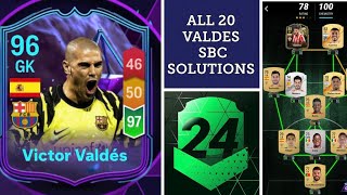 VICTOR VALDÉS  ALL 20 SBC SOLUTIONS  SBC PREMIUM  MADFUT 24 [upl. by Jori]