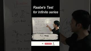 Raabes Test for Infinite Series  Quick Overview Short [upl. by Guinn]