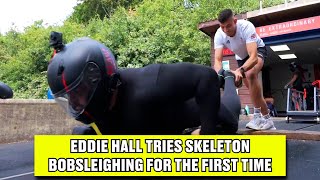 Eddie Hall Tries Skeleton Bobsleighing For The First Time eddiehall [upl. by Ertsevlis]