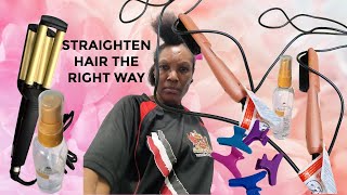 HOW TO STRAIGHTEN 4C HAIR WITH KISS STRAIGHTENING HOT COMB [upl. by Peednas907]