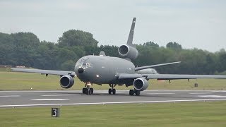 McDonnell Douglas KC10A Extender DC10 USAF departure at RAF Fairford RIAT 2019 AirShow [upl. by Oivatco]