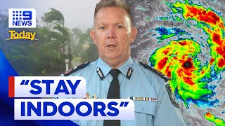 Warnings from Queensland Police as Tropical Cyclone Jasper closes in  9 News Australia [upl. by Nomit]