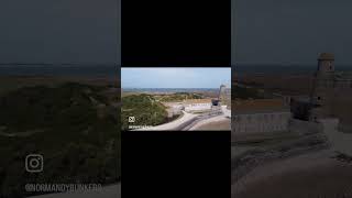 Fly over French island fortress loaded with WW2 German bunkers  amazing location ww2 dday80 [upl. by Sybille803]