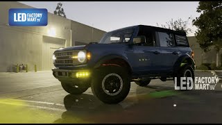 LED Factory Mart Ford Bronco Triple LED Fog Lights Kit for 2021Later [upl. by Adrahc]