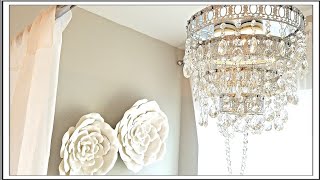 DIY Glam Crystal Chandelier  DIY Room Decor Ideas [upl. by Aicillyhp]