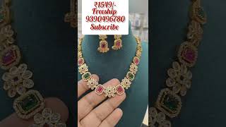 latest necklacesets ₹1549 freeshiping orderno9390496780 likesharesubscribe 1gmjewellery online [upl. by Beret]