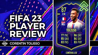 87 OTW CORENTIN TOLISSO PLAYER REVIEW  FIFA 23 ULTIMATE TEAM  ONES TO WATCH UPGRADED [upl. by Elbag]