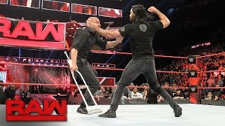 Seth Rollins attacks Triple H Raw March 13 2017 [upl. by Pomfret]