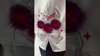 Cheerleader Pom Poms Megaphone Side Bow Applique embroidery machineembroidery cheerleader diy [upl. by Enniotna]