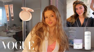 FOLLOWING VOGUE BEAUTY SECRETS madison beers makeup routine 🎀💗 [upl. by Rap308]