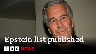 Jeffrey Epstein List of names in court files released  BBC News [upl. by Novahs846]