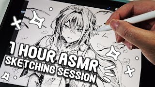 1 HOUR SKETCHING ASMR [upl. by Walls]