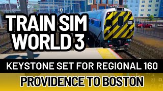 TSW3 Amtrak Regional 160 wKeystone Set  Providence  Boston  Based On Real Life [upl. by Prager]