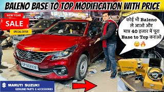 Baleno modified 2024✅Baleno Nexa Accessories🔥Baleno Modification Baleno😯2024 Armrest Ac Working [upl. by Taam48]