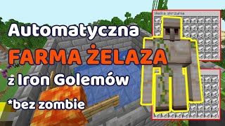 Minecraft 39 ST Automatyczna farma żelaza z iron golemów bez zombie [upl. by Adrahs]