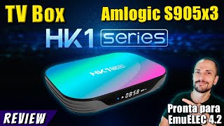 Review HK1 Box TV Box processador Amlogic S905x3 4gb bluetooth testes Android Streaming EmuELEC [upl. by Ylrahc]