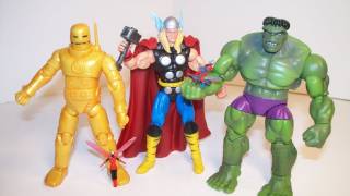 MARVEL UNIVERSE 5 PACK CLASSIC AVENGERS HULK THOR IRON MAN WASP ANTMAN ACTION FIGURE TOY REVIEW [upl. by Oicnecserc]