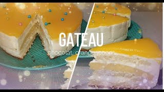 Gâteau chocolat blanc orange 🍊 et noix de cocos [upl. by Roth]