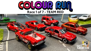 Race 1 of 7  Colour Run 2023  Chaos Canyon Diecast Racing [upl. by Ablasor]