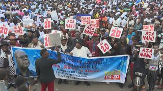 Supporters eagerly await Tshisekedi at final rally in DR Congo  AFP [upl. by Annairdna]