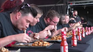 Grillstock London Franks RedHot Wing Eating Contest Sun 6 Sept 2015🍗🌶🔥 [upl. by Biddy]