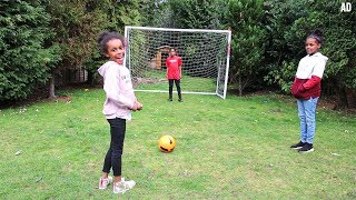 Teaching My Twin Sisters How to Play Football [upl. by Pik]