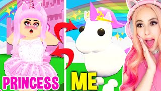 SWITCHING BODIES WITH MY UNICORN FOR A DAY IN ADOPT ME A Roblox Story [upl. by Florie]