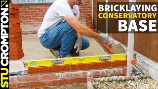 How to lay bricks conservatory base bricklaying tutorial [upl. by Sanjay165]