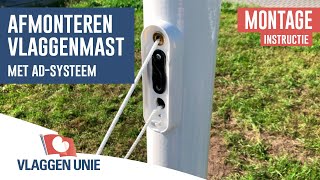 Vlaggenmast afmonteren met antidiefstal systeem  Vlaggen Unie [upl. by Gael]