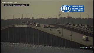 3 lanes shut down on SB I295 on Bucknman Bridge [upl. by Lenahc]