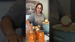 Sweet  spicy pickled carrots 🥕 canning foodpreservation canningandpreserving canninglife [upl. by Levey]