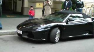 Ferrari F430 Spider F1 2x Start Ups driving roof Mechanism amp walkaround  Shots in Vienna [upl. by Olav]