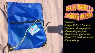 Beach Umbrella Sandbag Anchor Demonstration [upl. by Attenaj]