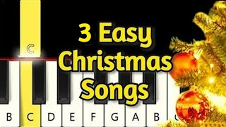 4 Very Easy Christmas Songs  Piano tutorial  Beginner [upl. by Persson655]