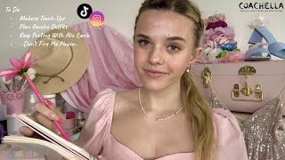 ASMR Influencer Personal Assistant Gets You Ready For Coachella 🎡🍭 [upl. by Ocinom149]