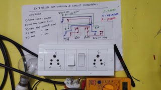 EXTENSION BOX WIRING amp CIRCUIT DIAGRAM [upl. by Anyl346]