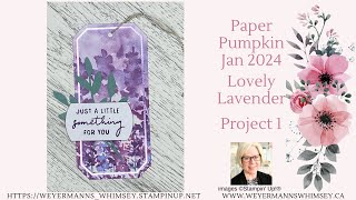 Paper Pumpkin Jan 2024 Lovely Lavender Project 1 [upl. by Aitnauq745]