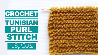 How To Do Tunisian Crochet Purl StitchTunisian Crochet Basics TutorialTUNISIAN PURL STITCH [upl. by Erastes]