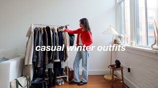 CASUAL WINTER OUTFITS 🧸  cozy and warm winter looks [upl. by Carlyn449]