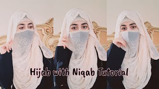 Full Coverage Hijab with Niqab Tutorial  Comfortable and Easy Niqab Style  zainab [upl. by Abad]