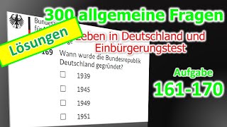 Leben in Deutschland und Einbürgerungstest 20232024 Aufgabe 161170Lösungen [upl. by Slaughter61]