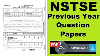 NSTSE Previous Year Question Papers with Answers Download Previous Year Question Paper PDF [upl. by Edorej]