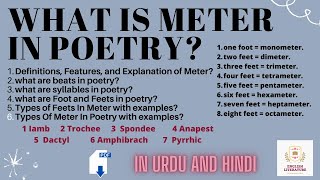 What is Meter in Poetry  Iamb  Trochee  Spondee  Anapest  Feet  Beats syllables Types  Pdf [upl. by Skipper]