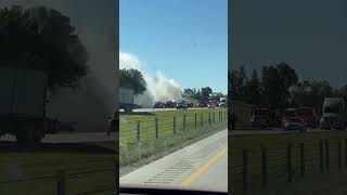 Semi trailer fire near Clarks Grove [upl. by Appleton]