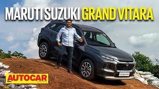 2022 Maruti Suzuki Grand Vitara review  The midsized Maruti SUV is here  Drive  Autocar India [upl. by Nyroc]